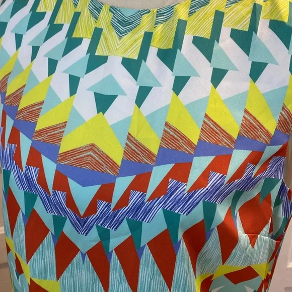 M by Missoni Geometric Print Abstract Sleeveless Shift Dress, Size 8 - Picture 12 of 14